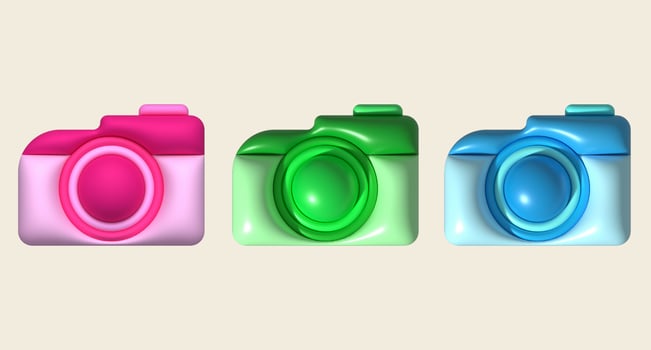 Camera icon illustration 3D for design work photo