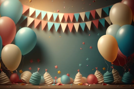 Happy Birthday Background with Balloons. Illustration photo