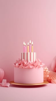 Happy Birthday Background with Cake. Illustration photo