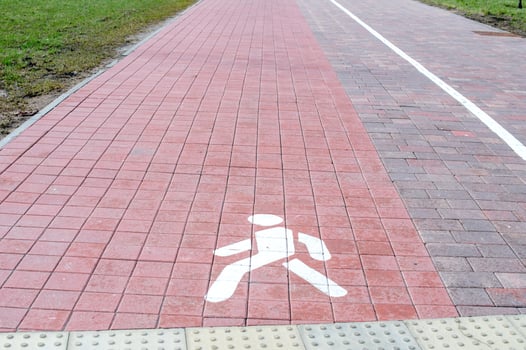 Image of the pedestrian zone on the sidewalk photo