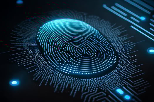 Fingerprint scanning, biometric identification and security login. photo