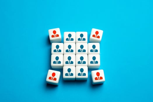 Team size decrease. Dismissal of a part of personnel. Crisis and downsizing. Cost reduction, optimization. Collapse of the business and the run of key employees. Reduction of staff photo