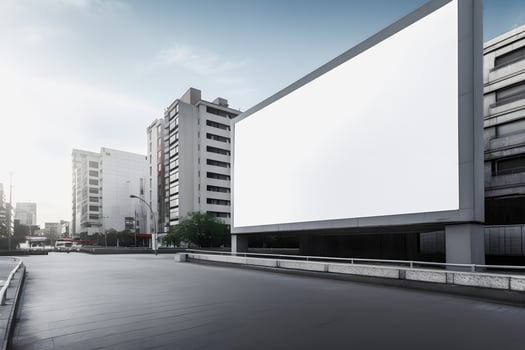Futuristic City Billboard Create a Blank Canvas for Your Next Advertising Campaign photo