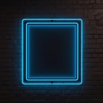 Neon frame on dark background. Illustration photo