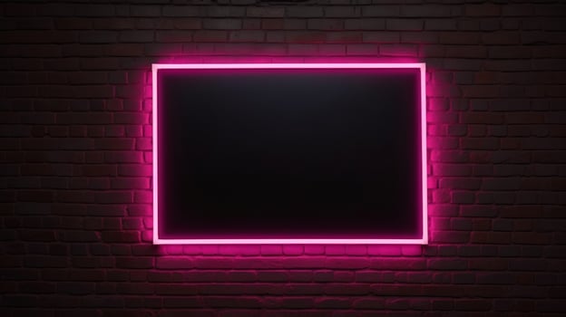 Neon frame on dark background. Illustration photo