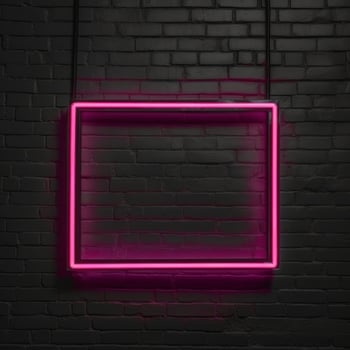 Neon frame on dark background. Illustration photo