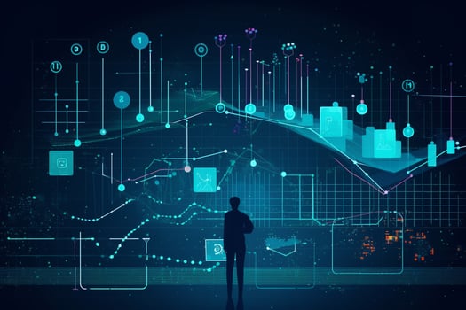 The concept of predictive analytics, data visualization, and business forecasting photo