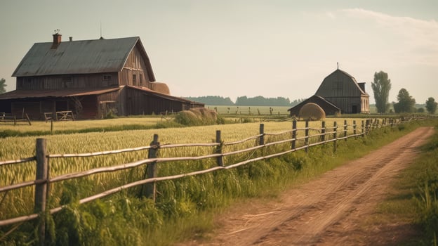 rustic farmhouse on field photo
