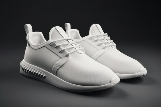 Blank White Sport Shoes for Mockup Illustration with photo