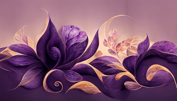 Luxurious golden, dark floral background. Flower design for wallpaper for prints, covers. 3d artwork. photo