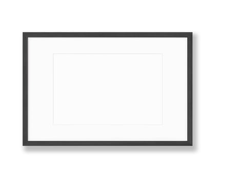 Isolated Photo Frame on White Background, Wooden Frame Mockup