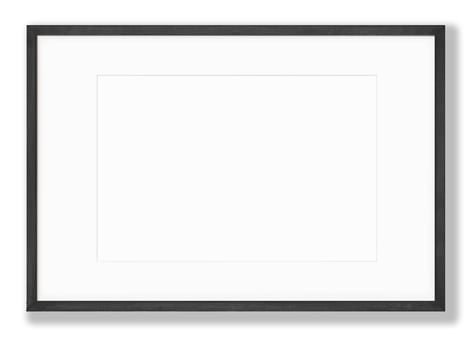 Isolated Photo Frame on White Background, Wooden Frame Mockup