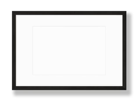 Isolated Photo Frame on White Background, Wooden Frame Mockup