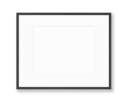 Isolated Photo Frame on White Background, Wooden Frame Mockup
