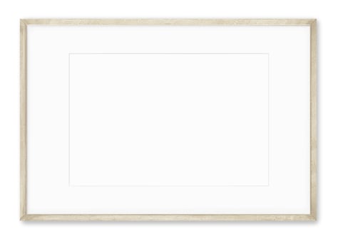 Isolated Photo Frame on White Background, Wooden Frame Mockup