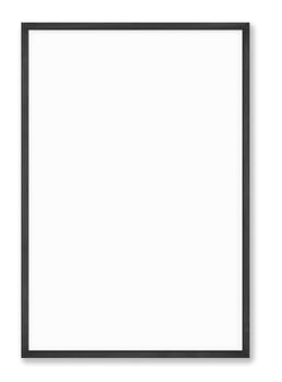 Isolated Photo Frame on White Background, Wooden Frame Mockup