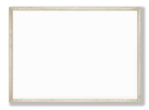 Isolated Photo Frame on White Background, Wooden Frame Mockup