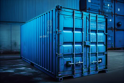 Cargo container at the logistics warehouse. photo