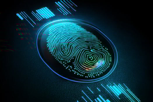 Fingerprint scanning, biometric identification and security login. photo