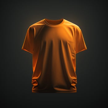 blank orange tshirt mockup,close up orange t-shirt on dark background , photo