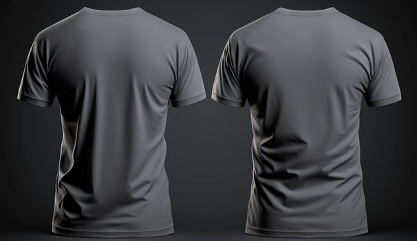 blank grey tshirt mockup,close up grey t-shirt on dark background , photo