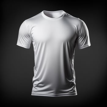 blank white tshirt mockup,close up white sport t-shirt on dark background , photo