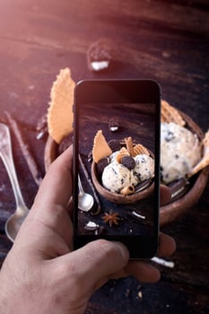 Ice cream photographing photo