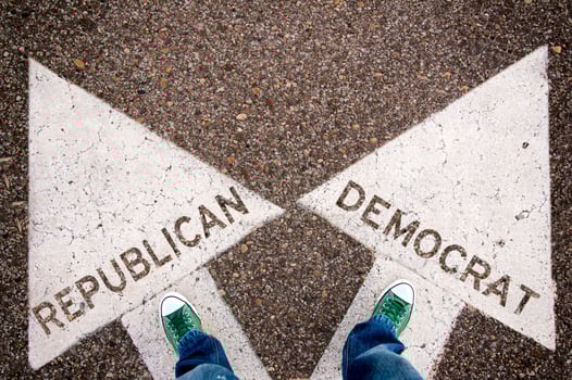 Republican and Democrat sign photo