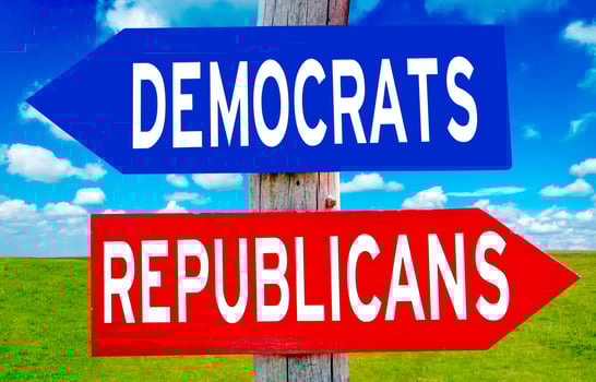 Republican and Democrat sign photo