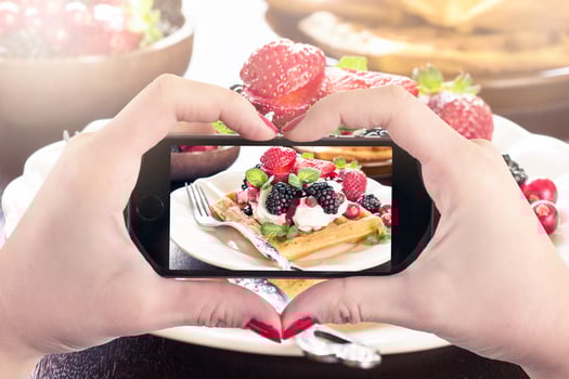 photographing waffles concept photo
