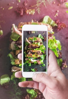 Big toast sandwich photographing photo