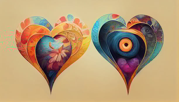 spiritual heart mind power mental floral watercolor painting illustration design. photo