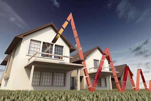 Crisis in real estate and property market. photo