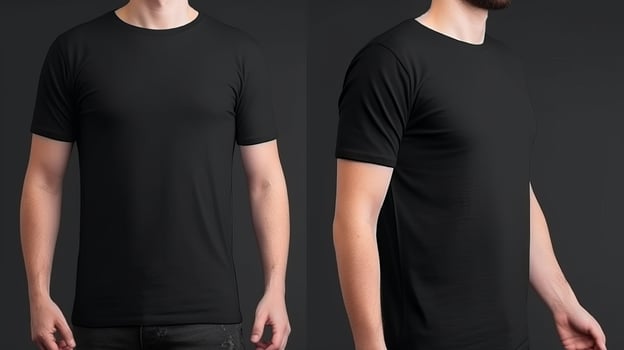 Black T-Shirt Mockup Template. Illustration photo