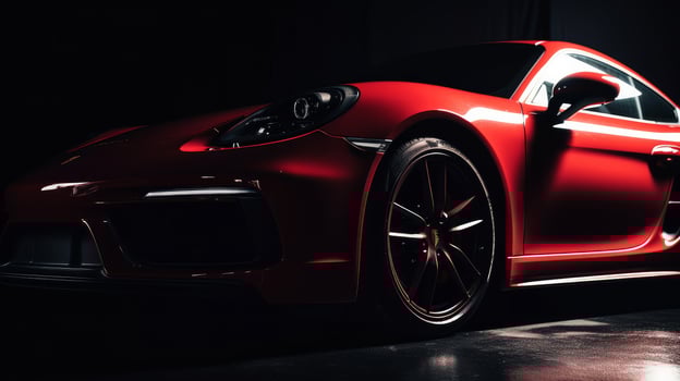Sport car on black background. Illustration photo