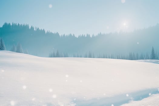 The landscape of winter with snow and . photo
