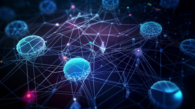 technology block chain concept background photo