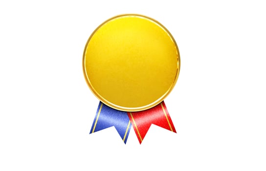 Gold medal. Medal of the competition isolated on white background. photo