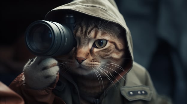 a cat in spy outfit photo