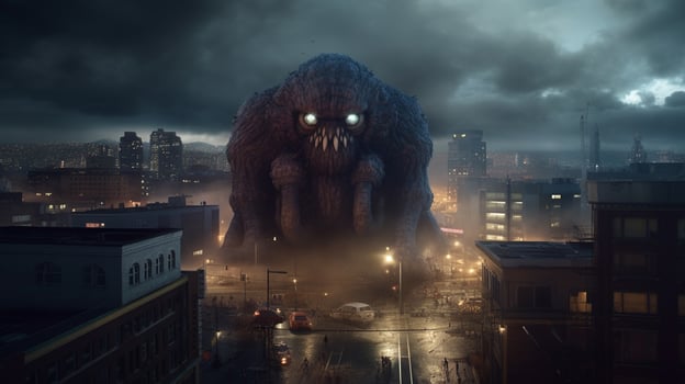a big monster in the city photo