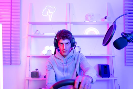 The winning mood of a professional gamer That is where the cash and celebrity come from. photo