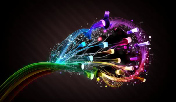 Fiber optic cable internet connection. . photo