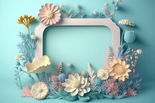 Watercolor floral illustration set - bouquets, frame, border. flowers, rose, peony, leaf branches collection. Wedding invites, wallpapers, fashion. Eucalyptus olive leaves chamomile, Generate Ai photo