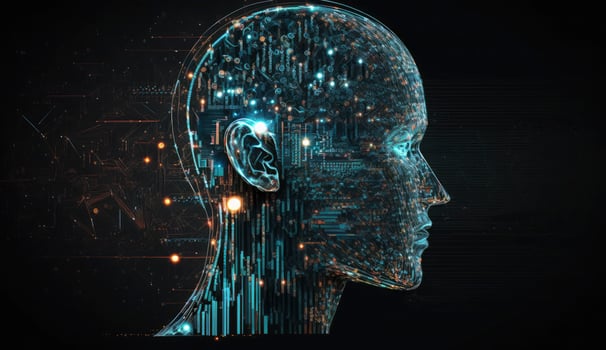 Big data and artificial intelligence concept, illustration, Artificial Intelligence, Technology, Data, Digitally Generated Image, Computer Language, Generate Ai photo
