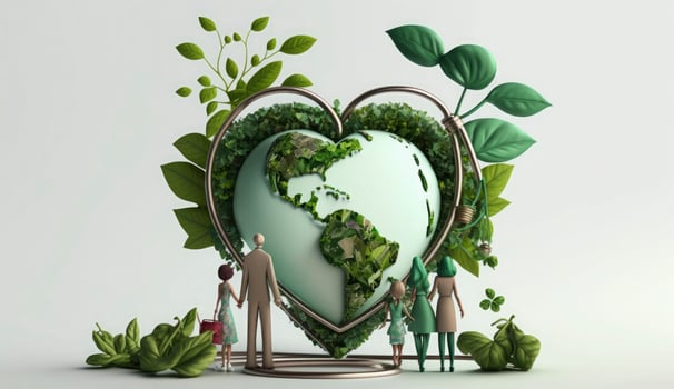 World Mental Health day illustration concept, World Health Day Images, Heartbeat, Stethoscope, world health day April 7, poster, banner, design, theme, 2023, Generate Ai photo