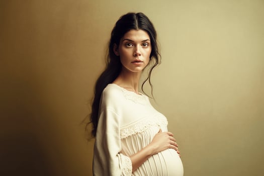 Pregnant woman, portrait of a pregnant woman in a dress. photo