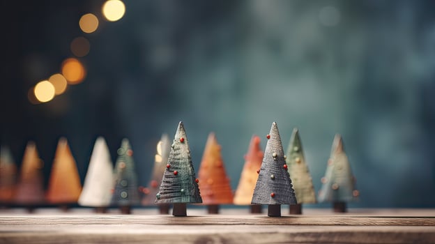 Christmas tree decoration on wooden background. . photo