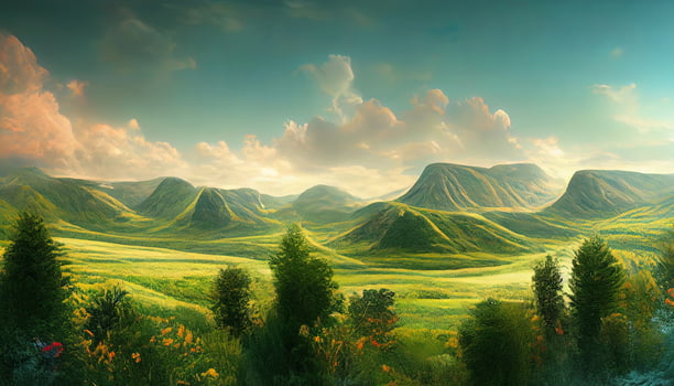 3d wallpaper window landscape nature, Detailed, colored. photo