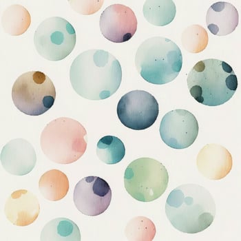 A seamless pattern featuring softly painted watercolor dots in various sizes, in a peaceful and dreamy color palette, Watercolor Dots Pattern, Abstract Art, watercolor pattern, Generate Ai photo