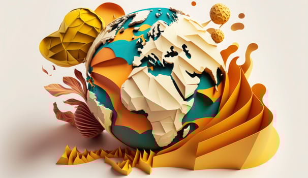 World Earth day concept. Illustration of the green planet earth on a white background. earth day poster, banner, card,  APRIL 22, Saving the planet, environment,  Planet Earth,  Generate Ai photo